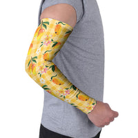 Aloha Hawaii Palaka Print Mango Plumeria Arm Sleeves Fresh Lemon LT7 - Polynesian Pride