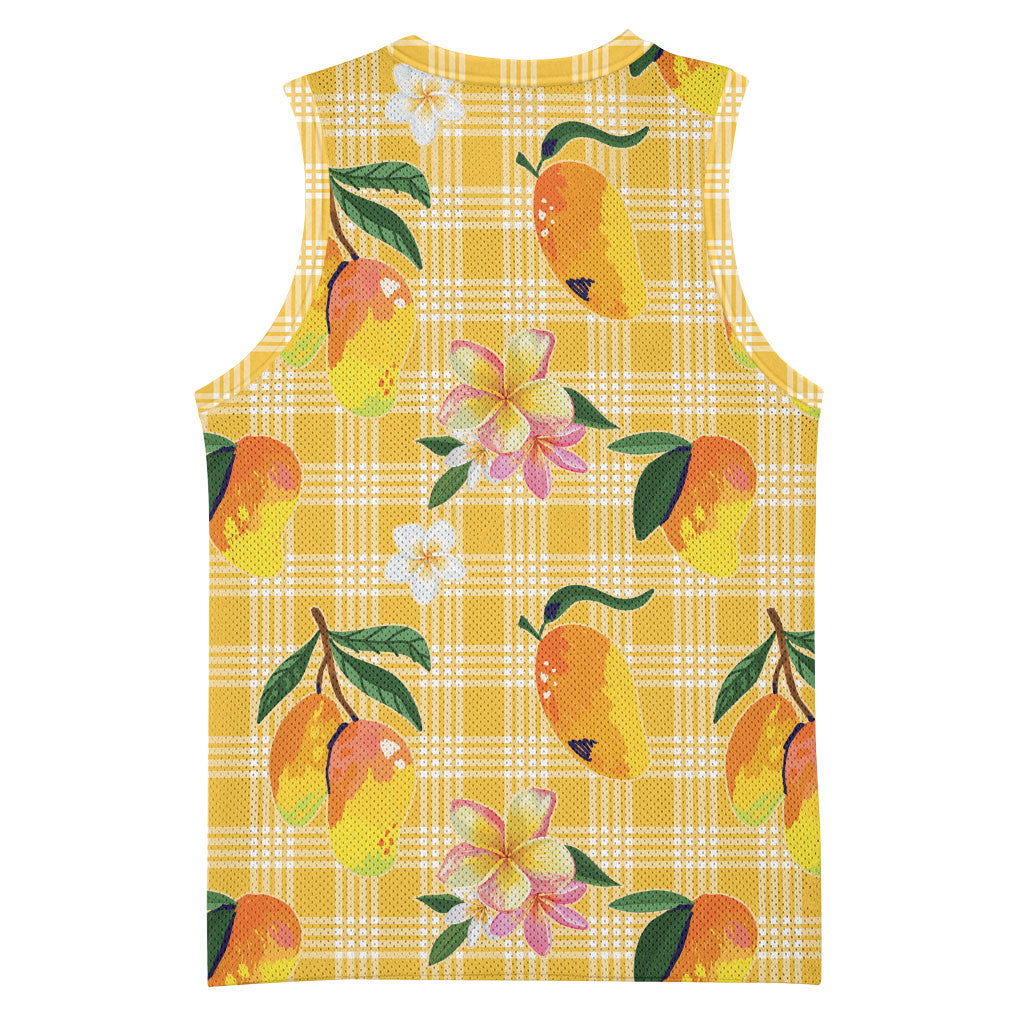 Aloha Hawaii Palaka Print Mango Plumeria Basketball Jersey Fresh Lemon LT7 - Polynesian Pride