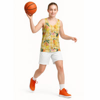 Aloha Hawaii Palaka Print Mango Plumeria Basketball Jersey Fresh Lemon LT7 - Polynesian Pride