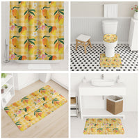 Aloha Hawaii Palaka Print Mango Plumeria Bathroom Set Fresh Lemon LT7 - Polynesian Pride