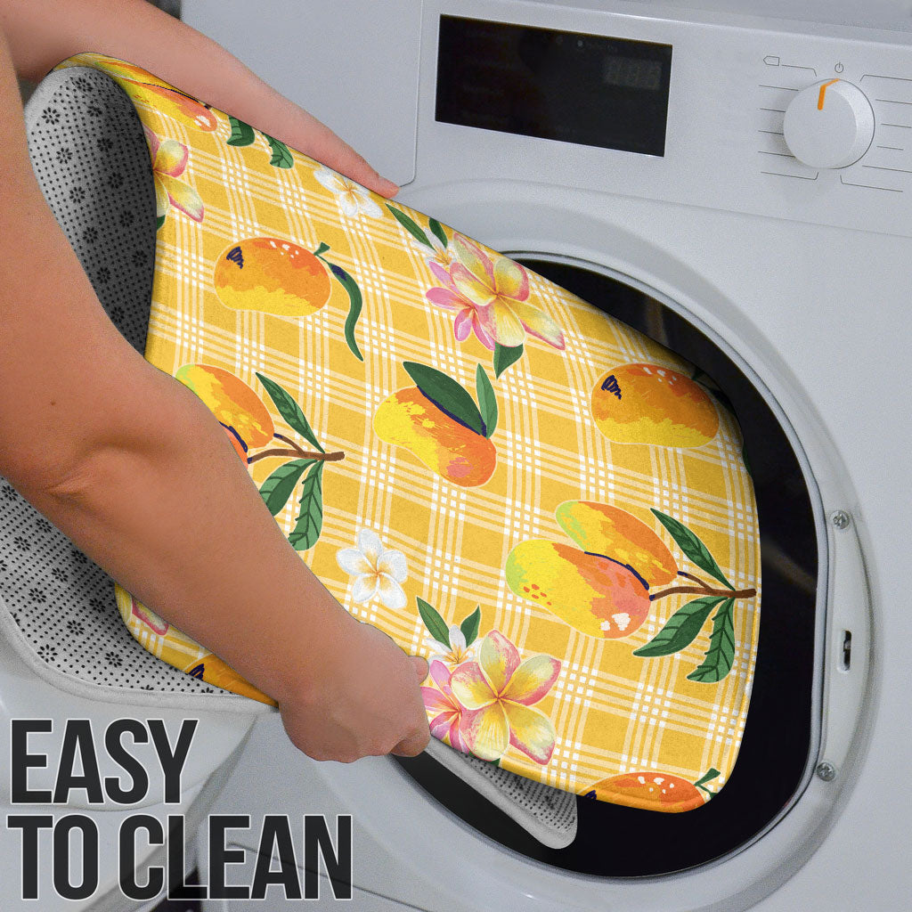 Aloha Hawaii Palaka Print Mango Plumeria Bathroom Set Fresh Lemon LT7 - Polynesian Pride
