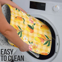 Aloha Hawaii Palaka Print Mango Plumeria Bathroom Set Fresh Lemon LT7 - Polynesian Pride