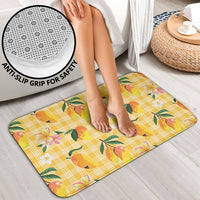 Aloha Hawaii Palaka Print Mango Plumeria Bathroom Set Fresh Lemon LT7 - Polynesian Pride