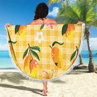 Aloha Hawaii Palaka Print Mango Plumeria Beach Blanket Fresh Lemon LT7 - Polynesian Pride