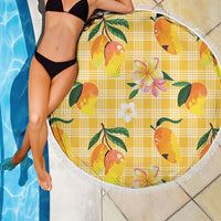 Aloha Hawaii Palaka Print Mango Plumeria Beach Blanket Fresh Lemon LT7 - Polynesian Pride