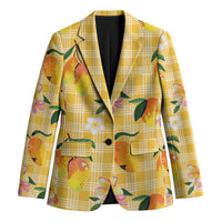 Aloha Hawaii Palaka Print Mango Plumeria Blazer Fresh Lemon LT7 Unisex Yellow - Polynesian Pride