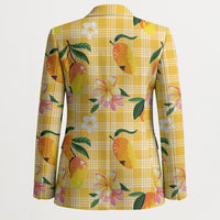 Aloha Hawaii Palaka Print Mango Plumeria Blazer Fresh Lemon LT7 - Polynesian Pride