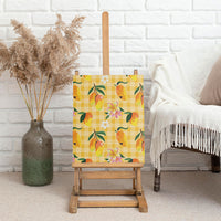 Aloha Hawaii Palaka Print Mango Plumeria Canvas Wall Art Fresh Lemon LT7 - Polynesian Pride