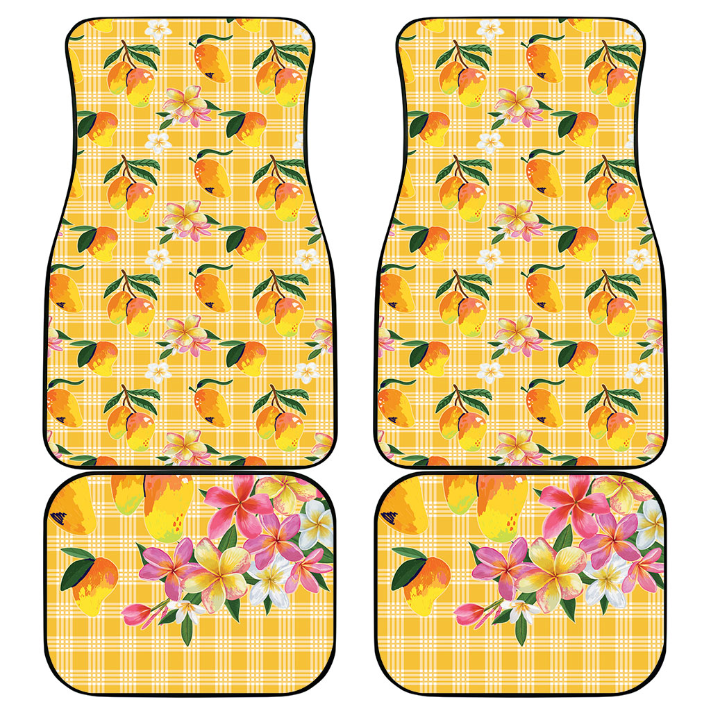 Aloha Hawaii Palaka Print Mango Plumeria Car Mats Fresh Lemon LT7 - Polynesian Pride