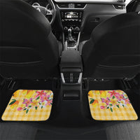 Aloha Hawaii Palaka Print Mango Plumeria Car Mats Fresh Lemon LT7 Set 2pcs - Back Yellow - Polynesian Pride