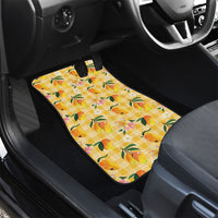 Aloha Hawaii Palaka Print Mango Plumeria Car Mats Fresh Lemon LT7 - Polynesian Pride
