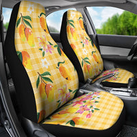 Aloha Hawaii Palaka Print Mango Plumeria Car Seat Cover Fresh Lemon LT7 - Polynesian Pride