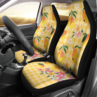 Aloha Hawaii Palaka Print Mango Plumeria Car Seat Cover Fresh Lemon LT7 - Polynesian Pride