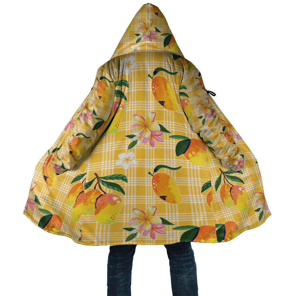 Aloha Hawaii Palaka Print Mango Plumeria Cloak Fresh Lemon LT7 Unisex Yellow - Polynesian Pride