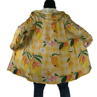 Aloha Hawaii Palaka Print Mango Plumeria Cloak Fresh Lemon LT7 - Polynesian Pride