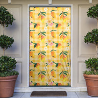 Aloha Hawaii Palaka Print Mango Plumeria Door Cover Fresh Lemon LT7 Yellow - Polynesian Pride