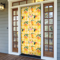 Aloha Hawaii Palaka Print Mango Plumeria Door Cover Fresh Lemon LT7 - Polynesian Pride
