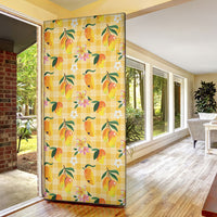 Aloha Hawaii Palaka Print Mango Plumeria Door Cover Fresh Lemon LT7 - Polynesian Pride