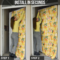 Aloha Hawaii Palaka Print Mango Plumeria Door Cover Fresh Lemon LT7 - Polynesian Pride