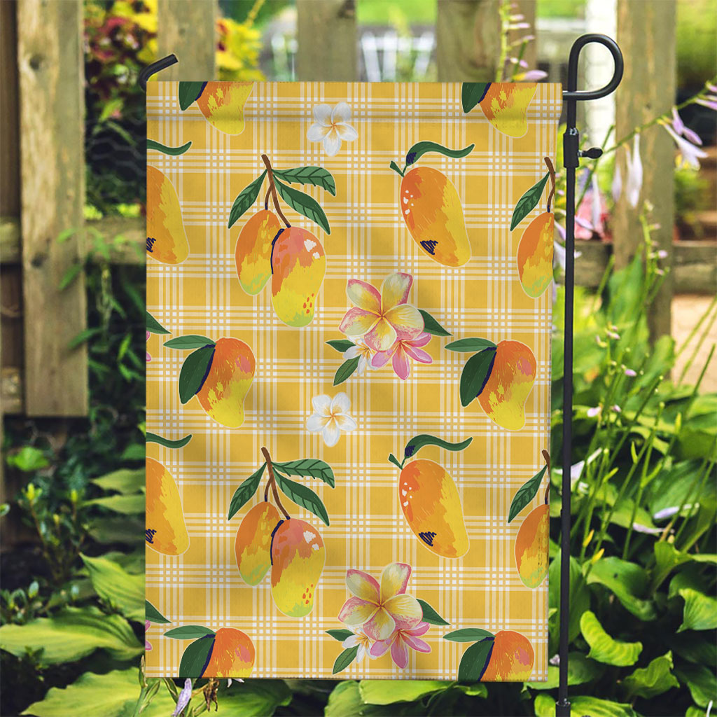 Aloha Hawaii Palaka Print Mango Plumeria Garden Flag Fresh Lemon LT7 Garden Flag Yellow - Polynesian Pride