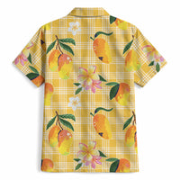 Aloha Hawaii Palaka Print Mango Plumeria Hawaiian Shirt Fresh Lemon LT7 - Polynesian Pride
