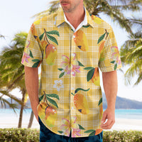 Aloha Hawaii Palaka Print Mango Plumeria Hawaiian Shirt Fresh Lemon LT7 - Polynesian Pride