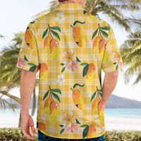 Aloha Hawaii Palaka Print Mango Plumeria Hawaiian Shirt Fresh Lemon LT7 - Polynesian Pride
