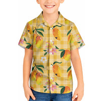 Aloha Hawaii Palaka Print Mango Plumeria Hawaiian Shirt Fresh Lemon LT7 - Polynesian Pride