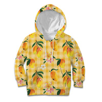 Aloha Hawaii Palaka Print Mango Plumeria Kid Hoodie Fresh Lemon LT7 Hoodie Yellow - Polynesian Pride