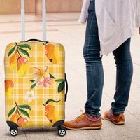 Aloha Hawaii Palaka Print Mango Plumeria Luggage Cover Fresh Lemon LT7 Yellow - Polynesian Pride