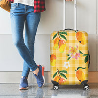 Aloha Hawaii Palaka Print Mango Plumeria Luggage Cover Fresh Lemon LT7 - Polynesian Pride