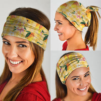 Aloha Hawaii Palaka Print Mango Plumeria Neck Gaiter Fresh Lemon LT7 - Polynesian Pride