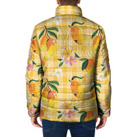 Aloha Hawaii Palaka Print Mango Plumeria Padded Jacket Fresh Lemon LT7 - Polynesian Pride