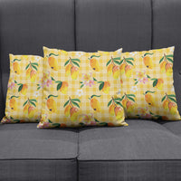 Aloha Hawaii Palaka Print Mango Plumeria Pillow Cover Fresh Lemon LT7 - Polynesian Pride