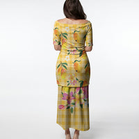 Aloha Hawaii Palaka Print Mango Plumeria Puletasi Fresh Lemon LT7 - Polynesian Pride