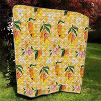 Aloha Hawaii Palaka Print Mango Plumeria Quilt Fresh Lemon LT7 - Polynesian Pride