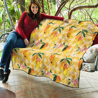 Aloha Hawaii Palaka Print Mango Plumeria Quilt Fresh Lemon LT7 - Polynesian Pride
