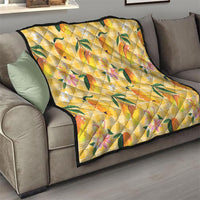 Aloha Hawaii Palaka Print Mango Plumeria Quilt Fresh Lemon LT7 - Polynesian Pride
