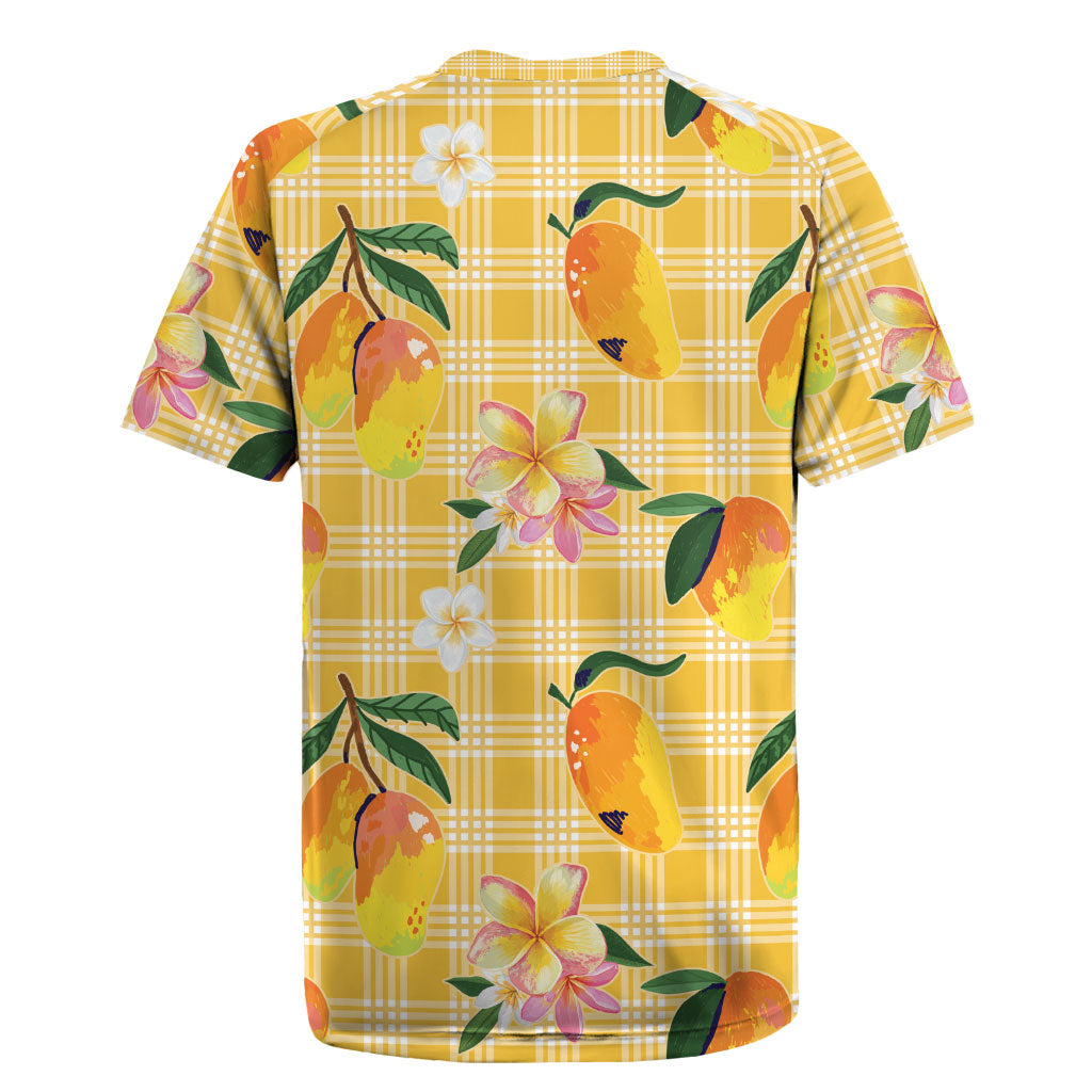 Aloha Hawaii Palaka Print Mango Plumeria Rugby Jersey Fresh Lemon LT7 - Polynesian Pride