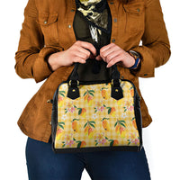 Aloha Hawaii Palaka Print Mango Plumeria Shoulder Handbag Fresh Lemon LT7 - Polynesian Pride