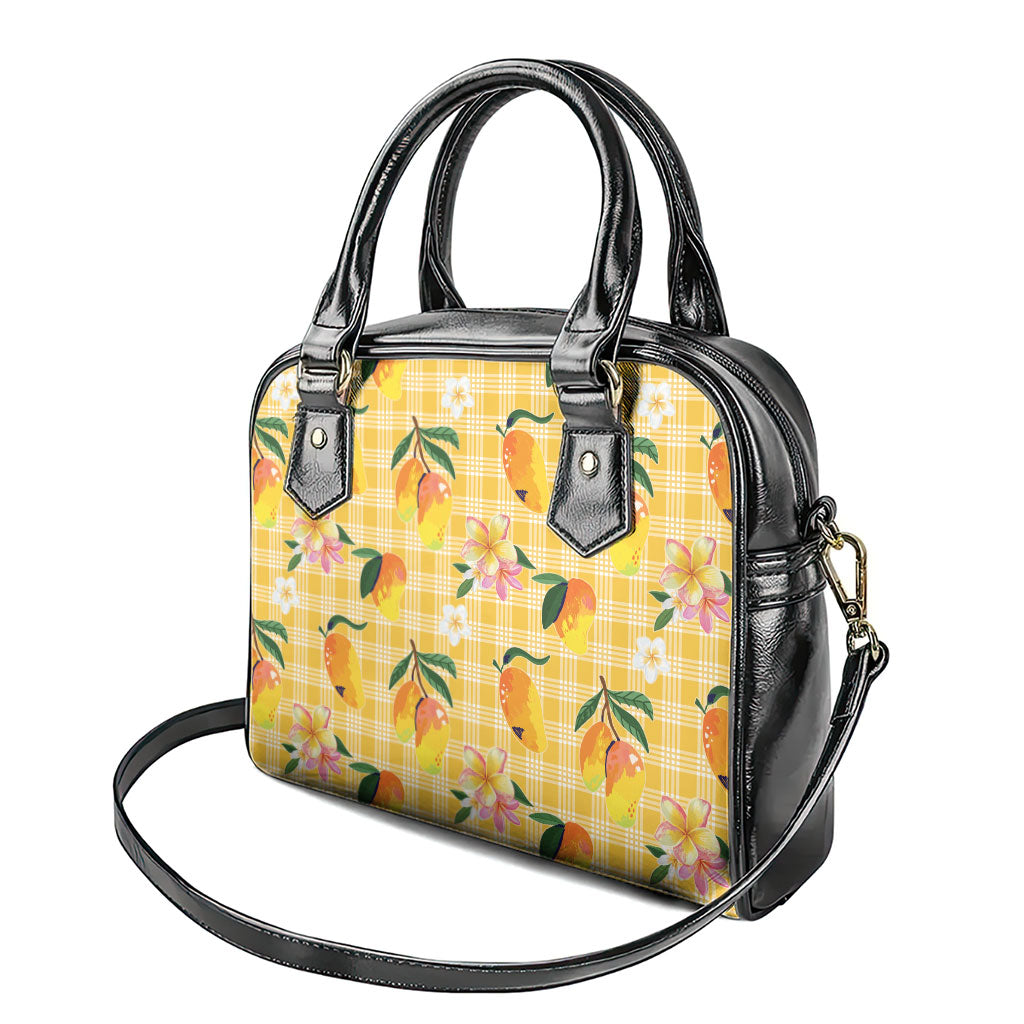 Aloha Hawaii Palaka Print Mango Plumeria Shoulder Handbag Fresh Lemon LT7 - Polynesian Pride