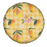 Aloha Hawaii Palaka Print Mango Plumeria Spare Tire Cover Fresh Lemon LT7 - Polynesian Pride