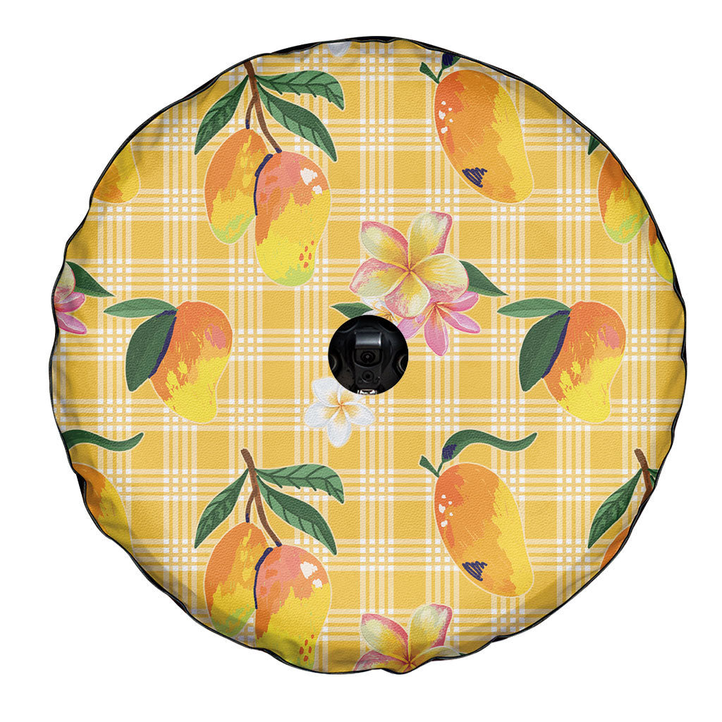 Aloha Hawaii Palaka Print Mango Plumeria Spare Tire Cover Fresh Lemon LT7 - Polynesian Pride