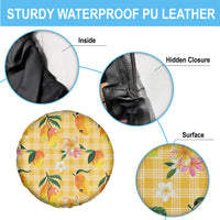 Aloha Hawaii Palaka Print Mango Plumeria Spare Tire Cover Fresh Lemon LT7 - Polynesian Pride