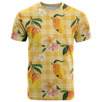 Aloha Hawaii Palaka Print Mango Plumeria T Shirt Fresh Lemon LT7 Yellow - Polynesian Pride