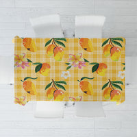 Aloha Hawaii Palaka Print Mango Plumeria Tablecloth Fresh Lemon LT7 Yellow - Polynesian Pride