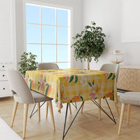 Aloha Hawaii Palaka Print Mango Plumeria Tablecloth Fresh Lemon LT7 - Polynesian Pride