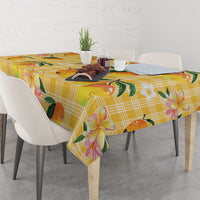 Aloha Hawaii Palaka Print Mango Plumeria Tablecloth Fresh Lemon LT7 - Polynesian Pride