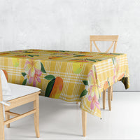 Aloha Hawaii Palaka Print Mango Plumeria Tablecloth Fresh Lemon LT7 - Polynesian Pride