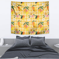 Aloha Hawaii Palaka Print Mango Plumeria Tapestry Fresh Lemon LT7 - Polynesian Pride
